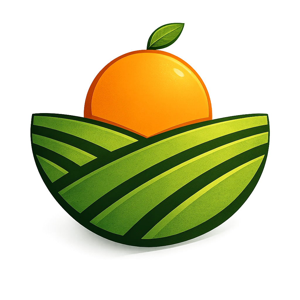 Símbolo da Fruticultura UFES: laranja sobre terra cultivada
